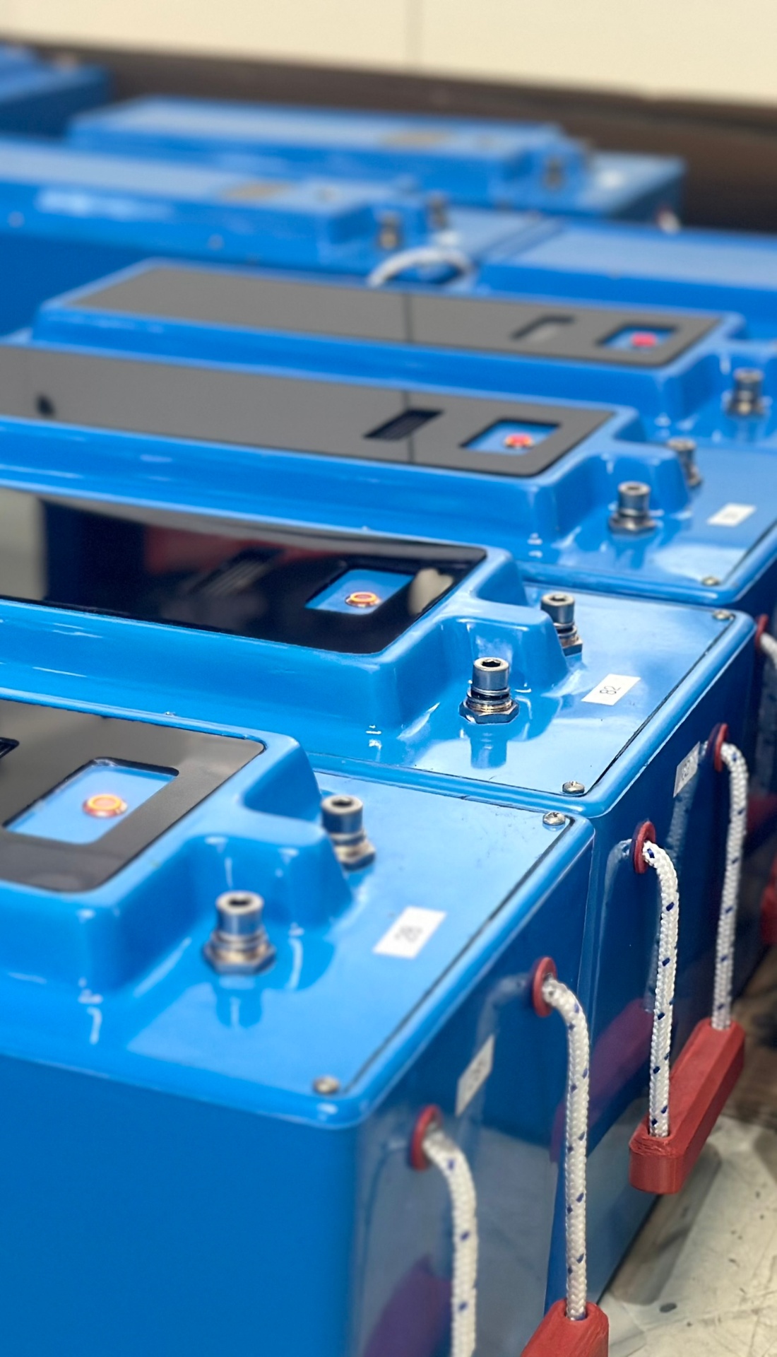Proteus Eco LiFePO4 battery cells in the workshop